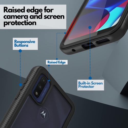 Étui robuste CBUS avec protecteur d'écran intégré compatible avec le Moto G Pure de Motorola -- Boîtier complet