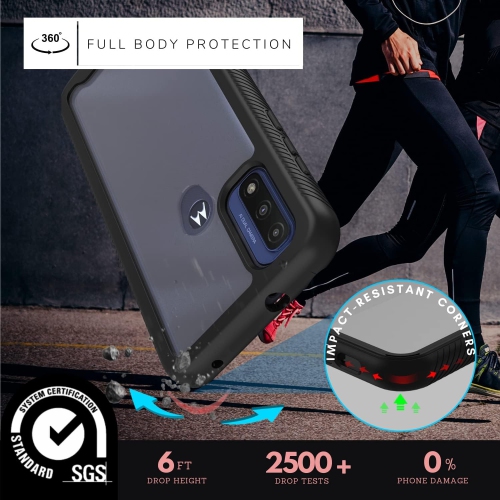 Étui robuste CBUS avec protecteur d'écran intégré compatible avec le Moto G Pure de Motorola -- Boîtier complet