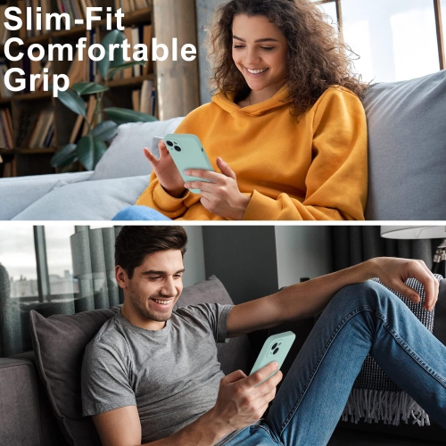 Designed for iPhone 15 Plus Case with Screen Protector - Enhanced Camera Protection - Smooth Baby Skin-Like