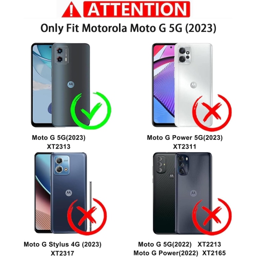 for Moto G 5G 2023 Case, 2 in 1 Hybrid Hard PC & Soft Silicone Heavy Duty Dual Layer Shockproof Full-Body