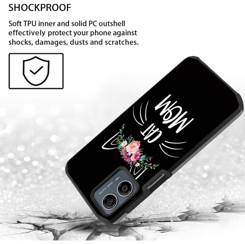 for Moto G 5G 2023 Case, 2 in 1 Hybrid Hard PC & Soft Silicone Heavy Duty Dual Layer Shockproof Full-Body