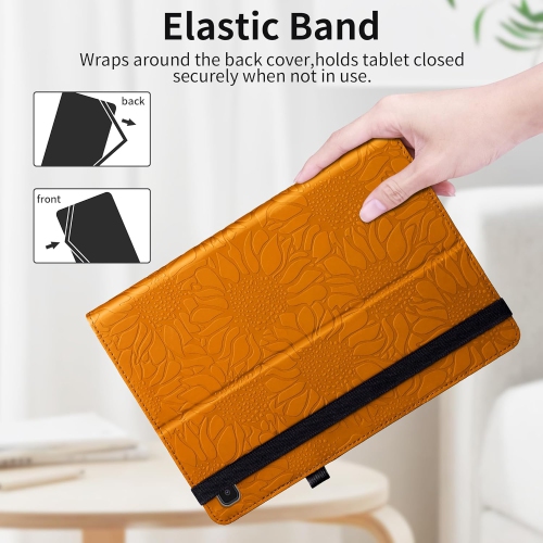 Case for Samsung Galaxy Tab 10.1 2019, Premium PU Leather Sunflower Shockproof Wallet Folio Cover