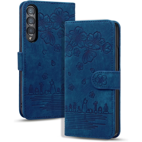 Image 1 de 5.. Étui pour Galaxy Z Fold 3 5G de Samsung, rabat magnétique en cuir de polyuréthane de qualité supérieure avec protection antichoc intégrale