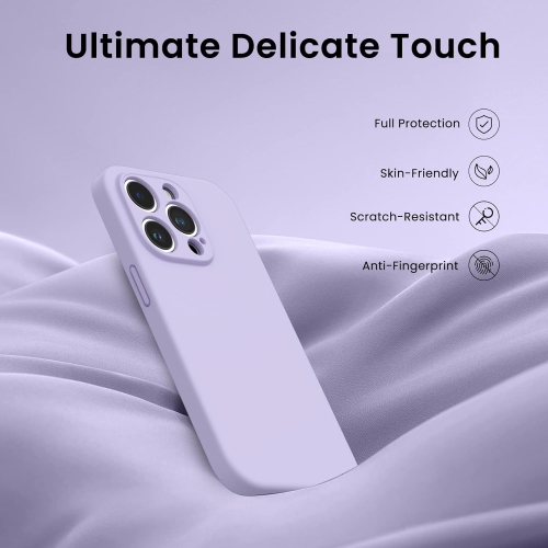 Compatible with iPhone 14 Pro Case, with 2 x Screen Protector Liquid Silicone Gel Rubber Cover [Full Body]