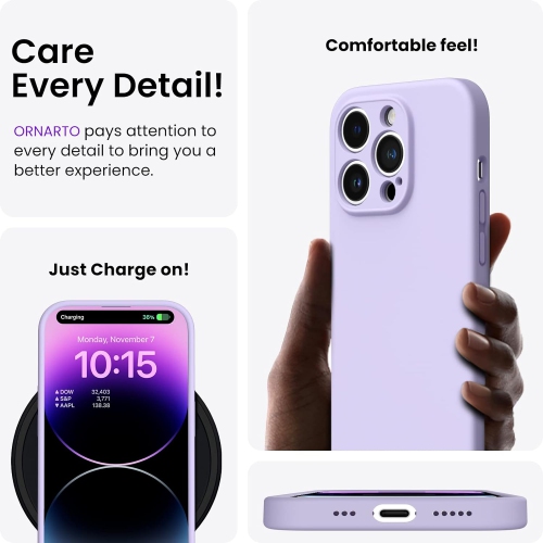 Compatible with iPhone 14 Pro Case, with 2 x Screen Protector Liquid Silicone Gel Rubber Cover [Full Body]