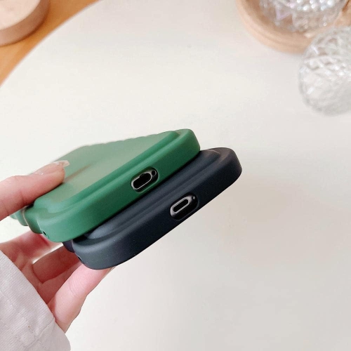 Compatible with iPhone 11 Case,Cute Curly Wave Frame Design Circle Camera Protection,Soft Slim Silicone