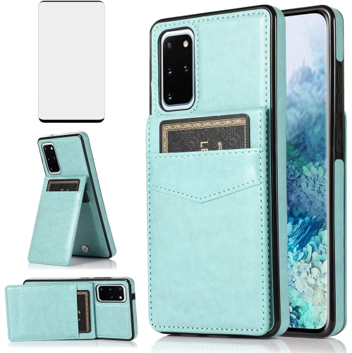 Phone Case for Samsung Galaxy S20 Plus Glaxay S20+ 5G with Tempered Glass Screen Protector Credit Card Holder Wallet
