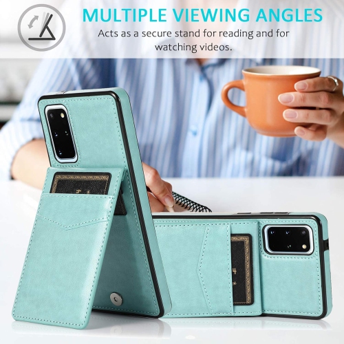 Phone Case for Samsung Galaxy S20 Plus Glaxay S20+ 5G with Tempered Glass Screen Protector Credit Card Holder Wallet