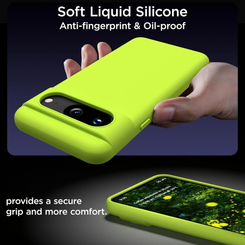 Compatible avec les étuis Pixel 8 5G, Slim Thin Liquid silicone, Full Body antichoc, Soft