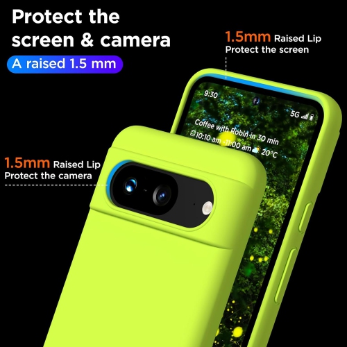 Compatible avec les étuis Pixel 8 5G, Slim Thin Liquid silicone, Full Body antichoc, Soft