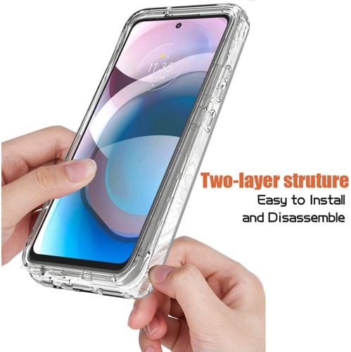 Étui pour Moto One 5G Ace/Moto G 5G XT2113 avec protecteur d’écran en verre trempé, contour antichoc à motif floral