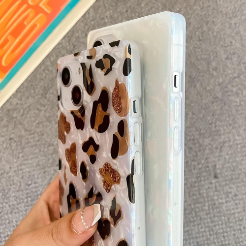 Pour iPhone 13, étui 6,1 po, joli carré, carré, carré, scintillant, léopard scintillant, silicone souple en polyuréthane thermoplastique