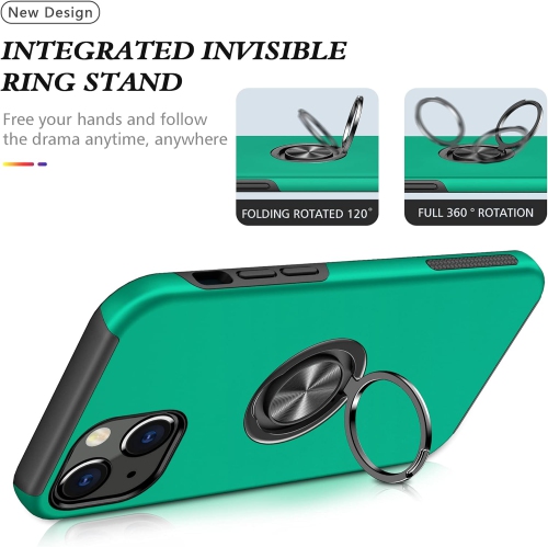 Pour étui iPhone 13 6,1&nbsp;po 2021 avec étui protecteur antichoc de qualité militaire résistant aux rayures avec 360° intégré