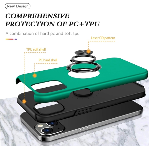 Pour étui iPhone 13 6,1&nbsp;po 2021 avec étui protecteur antichoc de qualité militaire résistant aux rayures avec 360° intégré