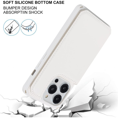 etui Coque iPhone 14 Pro Case Wallet Card Holder Case [3 Card Slots] [with Lanyard] PU Leather Flip Shockproof