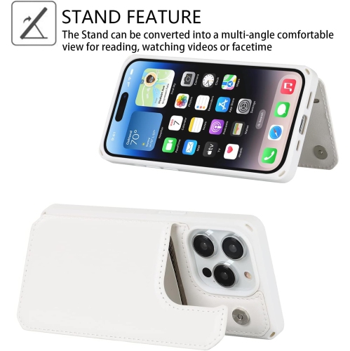 etui Coque iPhone 14 Pro Case Wallet Card Holder Case [3 Card Slots] [with Lanyard] PU Leather Flip Shockproof