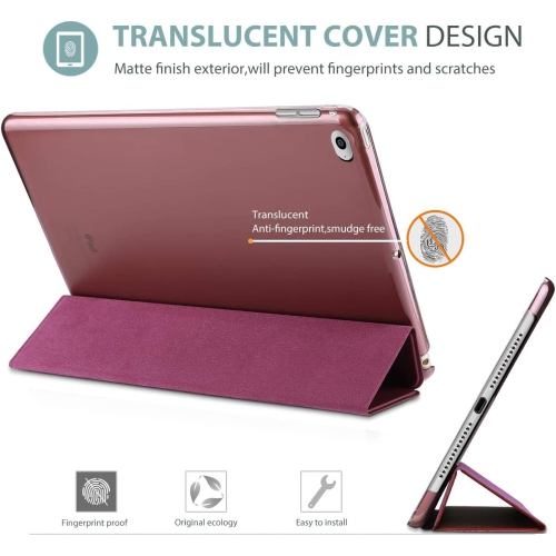 Smart Case for iPad Air 2 2014 A1566 A1567, Slim Lightweight Stand Protective Cover with Translucent Frosted