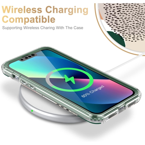 Étui pour iPhone 13 avec protecteur d'écran intégré, étui robuste avec motifs tendance pour femmes