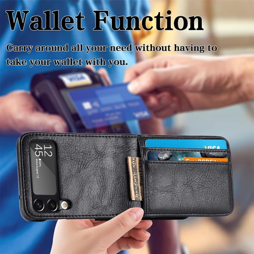 CCSamll for Samsung Galaxy Z Flip 3 Wallet Case with Card Holder,Touch Slim PU Leather Shockproof Phone Case Cover
