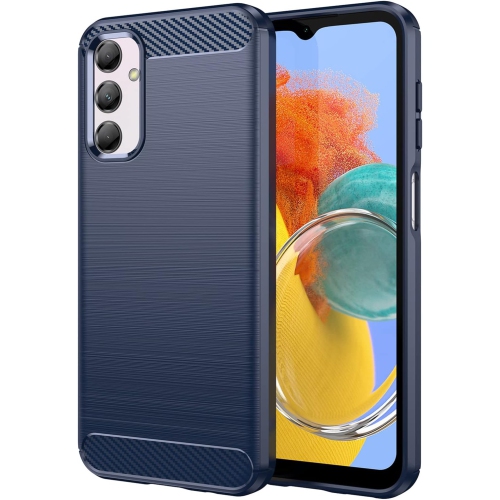 Étui de téléphone Slim Fit pour Galaxy M14 5G de Samsung, étui mode en fibre de carbone douce de qualité militaire