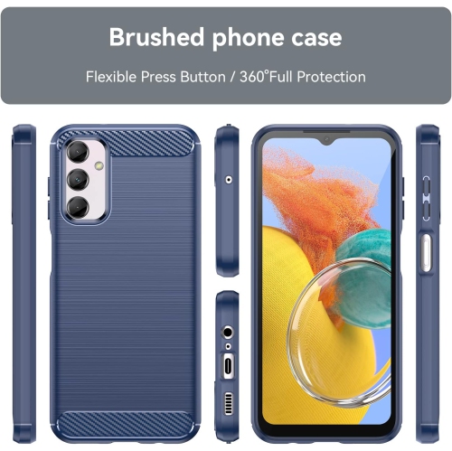 Étui de téléphone Slim Fit pour Galaxy M14 5G de Samsung, étui mode en fibre de carbone douce de qualité militaire