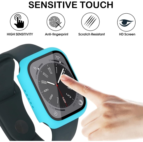 Paquet de 16 étuis pour Apple Watch Series se 2022 6/se/5/4 40&nbsp;mm avec protecteur d'écran en verre trempé, rigide et durable