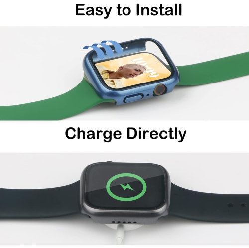 Paquet de 16 étuis pour Apple Watch Series se 2022 6/se/5/4 40&nbsp;mm avec protecteur d'écran en verre trempé, rigide et durable