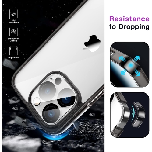 3 in 1 Case for iPhone 14 Pro 6.1-Inch, with 2-Pack Screen Protector and 2-Pack Camera Lens Protector, Full