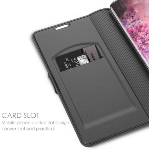 Étui protecteur à rabat mince en cuir avec porte-carte et fermeture magnétique pour Galaxy Note 10 de Samsung