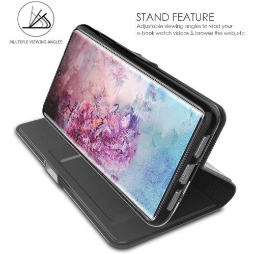 Étui protecteur à rabat mince en cuir avec porte-carte et fermeture magnétique pour Galaxy Note 10 de Samsung