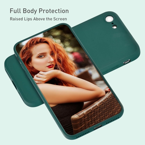 Case for iPhone SE 2022 5G/iPhone 7/iPhone 8/iPhone SE 2020, Straight Side Liquid Silicone Case Shockproof Full