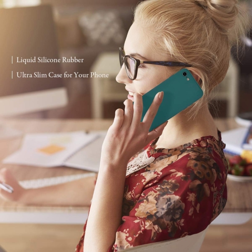 Case for iPhone SE 2022 5G/iPhone 7/iPhone 8/iPhone SE 2020, Straight Side Liquid Silicone Case Shockproof Full