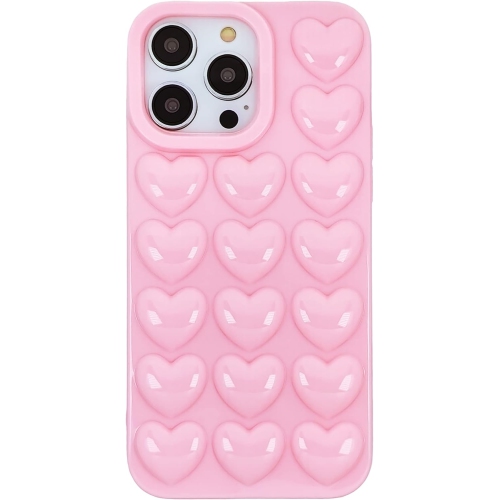 iPhone 14 Plus Case for Women, 3D Pop Bubble Heart Kawaii Gel Cover, Cute Girly for iPhone14 Plus 6.7 inch - Baby