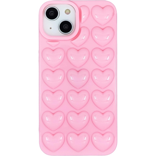 iPhone 14 Plus Case for Women, 3D Pop Bubble Heart Kawaii Gel Cover, Cute Girly for iPhone14 Plus 6.7 inch - Baby