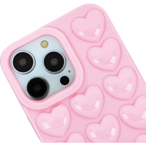 iPhone 14 Plus Case for Women, 3D Pop Bubble Heart Kawaii Gel Cover, Cute Girly for iPhone14 Plus 6.7 inch - Baby