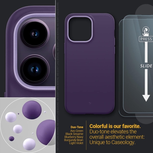 Nano Pop 360 Case with Screen Protector 2 Pack Compatible with iPhone 14 Pro Max Case 5G - Grape