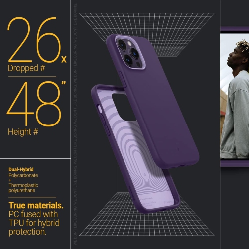 Nano Pop 360 Case with Screen Protector 2 Pack Compatible with iPhone 14 Pro Max Case 5G - Grape