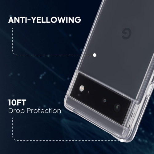 - Tough Series - Case for Google Pixel 6-10 ft Drop Protection - Clear
