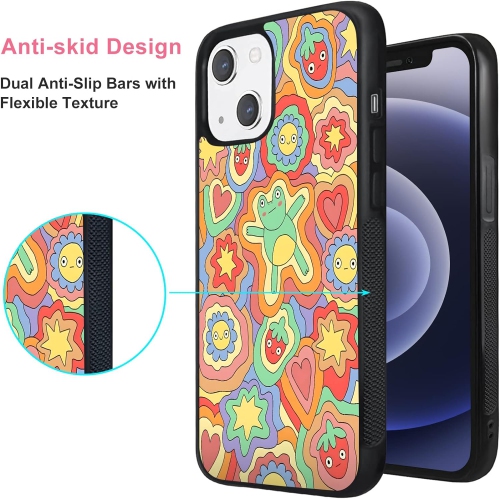 for iPhone 13 Pro Max Cute Case Girls Women Cartoon Frog Print Case Kawaii Design Shockproof Protective Cases