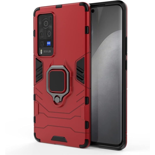 Compatible with VIVO X60 Pro Case, Metal Ring Grip Kickstand Shockproof Hard Bumper
