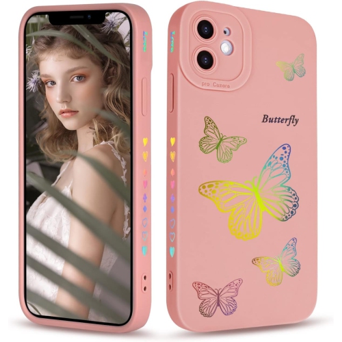 UNKNOWN  Case Compatible With Iphone 12, Fashion 3D Butterfly Pattern Iphone 12 Protective Cover, Soft Liquid In Gold