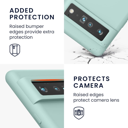 Étui compatible avec l'étui pour Pixel 6 Pro de Google - Étui en silicone TPU avec fini doux - Menthe mate