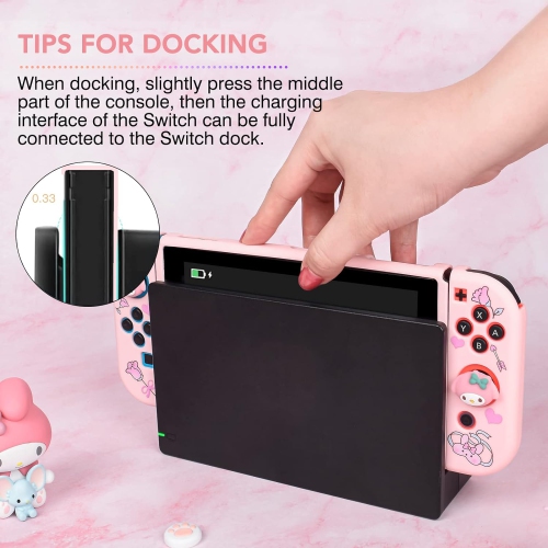 Cute Rabbit Switch Protective Case Dockable Soft Silicone Shell Shockproof Scratch Resistant Cover Joy Con Skin