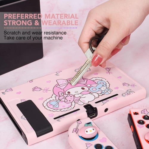 Cute Rabbit Switch Protective Case Dockable Soft Silicone Shell Shockproof Scratch Resistant Cover Joy Con Skin