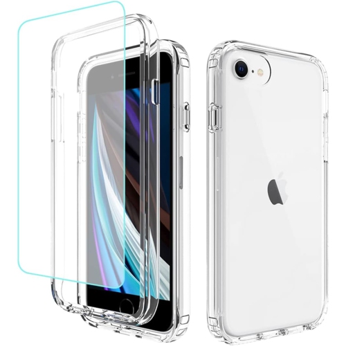 UNKNOWN  Case for Iphone 7/iphone 8/iphone Se 3 2022/iphone Se 2020 Case With Tempered Glass Screen Protector, Clear 360