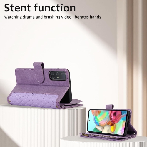 Étui de téléphone pour Galaxy A51 4G de Samsung avec protecteur d'écran en verre trempé et dragonne à bandoulière