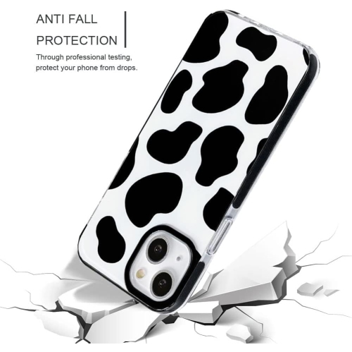 Compatible for iPhone 15 Case Cow Print Pattern Cute Clear with Design Soft Silicone Cool Aesthetic Protective