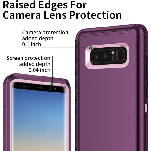 for Galaxy Note 8 Case,Shockproof Dropproof Dustproof,3-Layer Full Body Protection Heavy Duty High Impact Hard