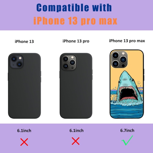 Designed for iPhone 13 Pro Max Case,Shark in The Ocean Phone Case for iPhone 13 Pro Max Women Girls,Soft TPU