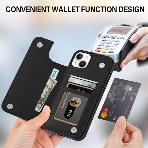 Designed for iPhone 14 Plus Case, Soft PU Leather Card Holder Case with Kickstand Flip Wallet Cover for iPhone